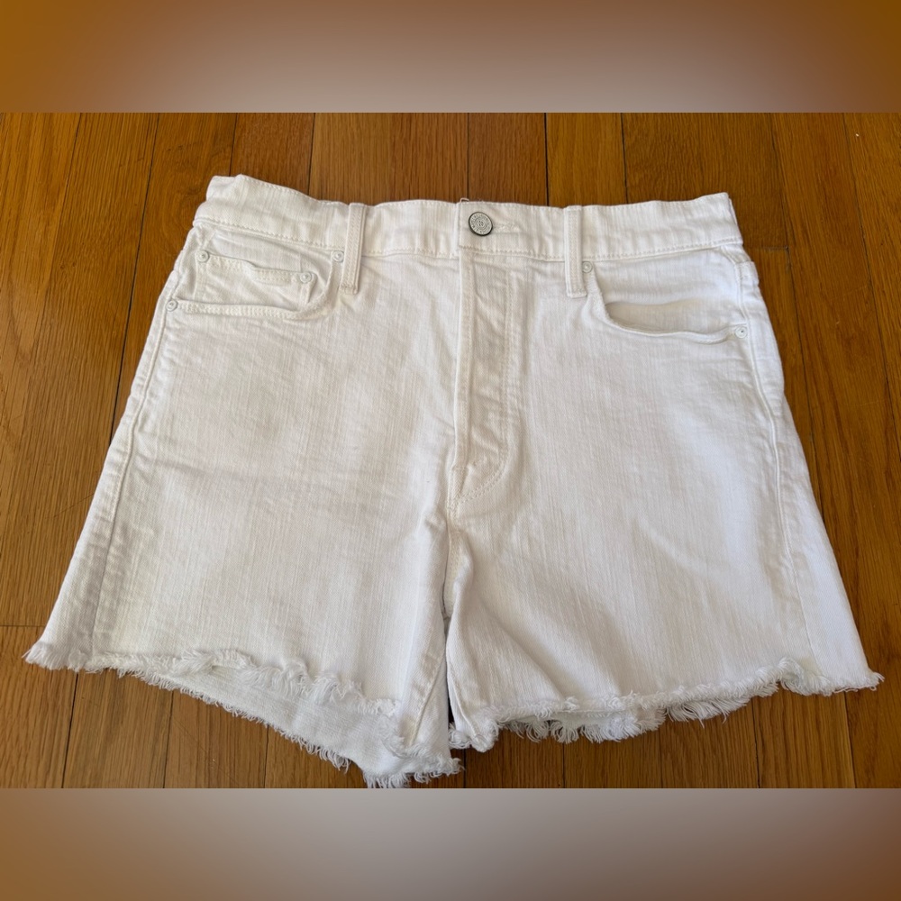 MOTHER BRAND White Women's Denim Cutoff Shorts